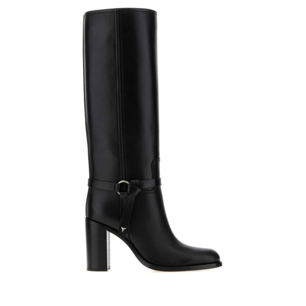 Fendi Women Black Leather Fendi Dressage Boots